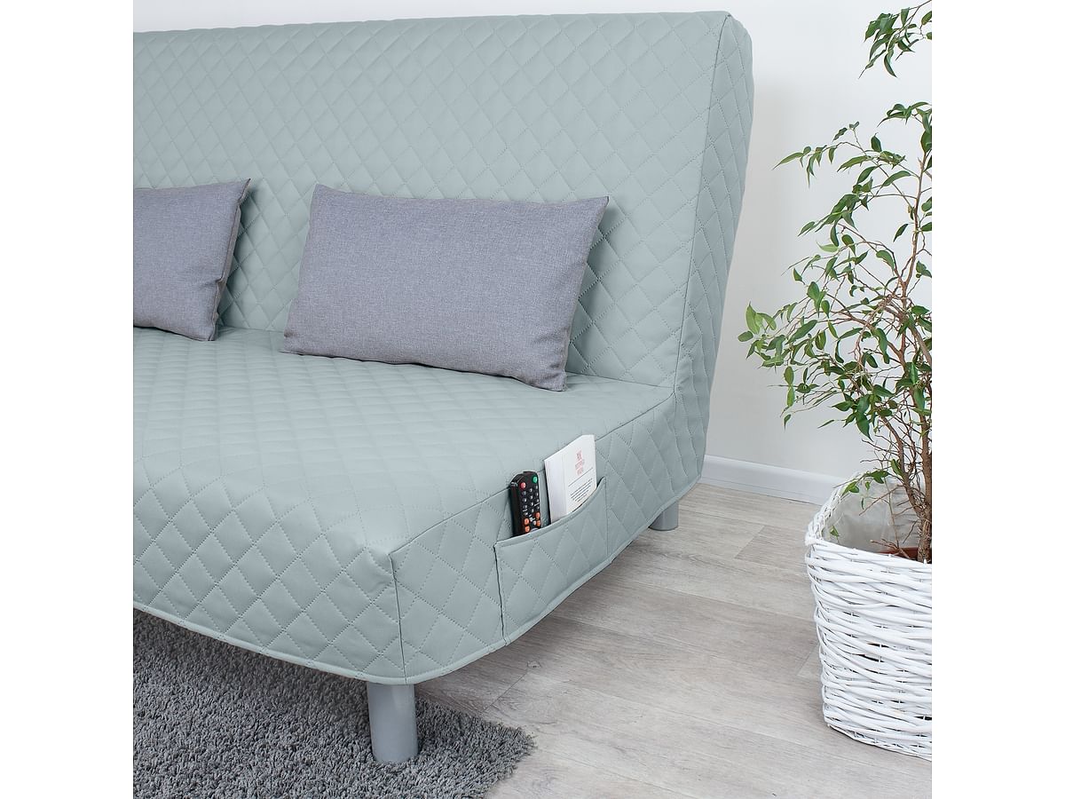 Cover for BEDDINGE 3-seat sofa bed, quilted with diamonds
