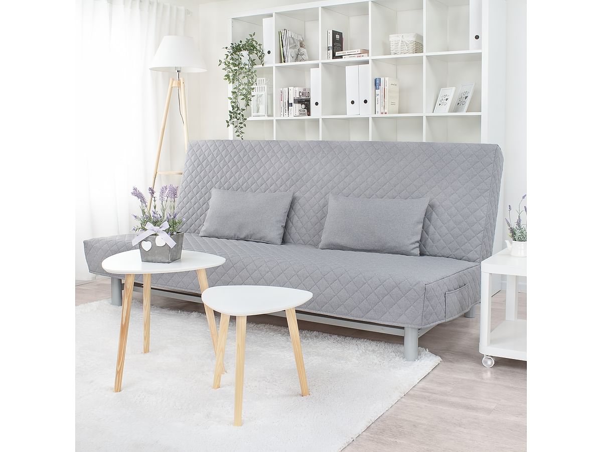 Cover for BEDDINGE 3-seat sofa bed, quilted with diamonds