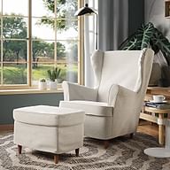 Cover for STRANDMON footstool - Beige A1, Photo 3