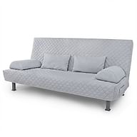 Cover for EXARBY 3-seat sofa bed, quilted with diamonds - Gray L32, Photo 2
